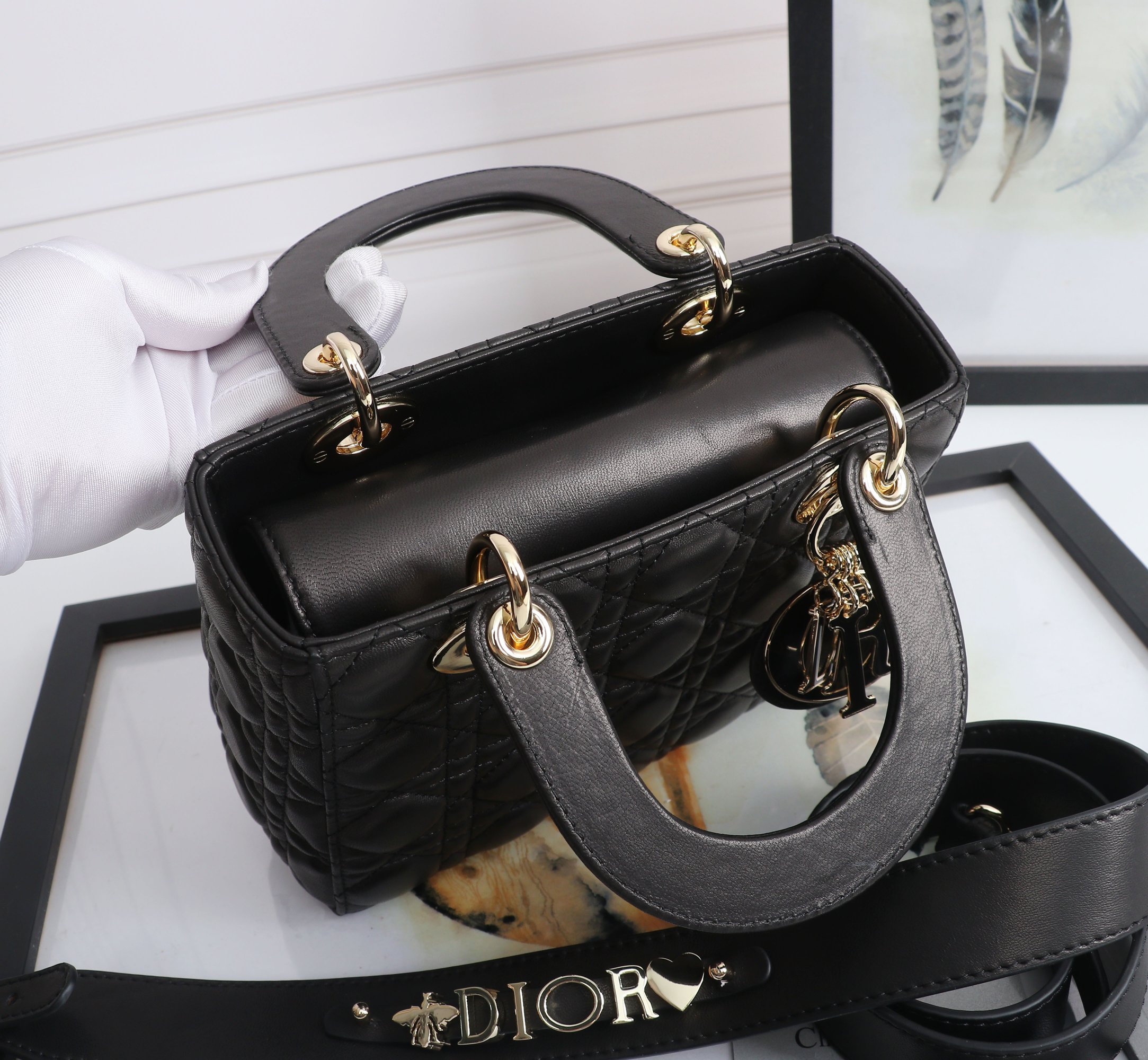 Small Lady Dior My ABCDior Bag Black Cannage Lambskin